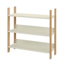 Ver imagem 2 de Estante Livreiro Industrial 93cm com 3 Prateleiras 100% MDF Dalla Costa Cor:Freijó com Off White