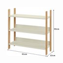 Ver imagem 3 de Estante Livreiro Industrial 93cm com 3 Prateleiras 100% MDF Dalla Costa Cor:Freijó com Off White