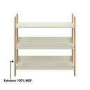 Ver imagem 4 de Estante Livreiro Industrial 93cm com 3 Prateleiras 100% MDF Dalla Costa Cor:Freijó com Off White