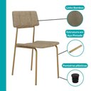 Ver imagem 3 de Conjunto Sala de Jantar Line 6 Lugares Tampo MDP Estrutura Aço Dourado 160cm Móveis Carraro