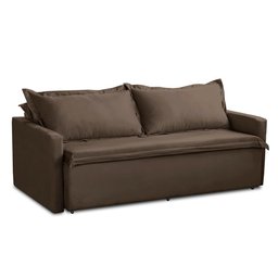 Sofá sem Caixa Retrátil e Reclinável 1,65m com Molas Karla Suede Marrom Rover & Beato - 5