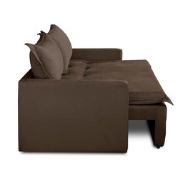 Sofá sem Caixa Retrátil e Reclinável 1,65m com Molas Karla Suede Marrom Rover & Beato - 8