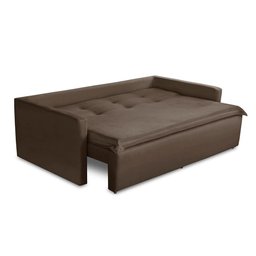 Sofá sem Caixa Retrátil e Reclinável 1,65m com Molas Karla Suede Marrom Rover & Beato - 4