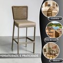 Ver imagem 4 de Kit 2 Banqueta Balcão Cozinha Churrasqueira Moderna Alumínio Cor:Fendi