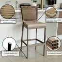 Ver imagem 3 de Kit 2 Banqueta Balcão Cozinha Churrasqueira Moderna Alumínio Cor:Fendi