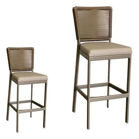 Kit 2 Banqueta Balcão Cozinha Churrasqueira Moderna Alumínio Cor:fendi