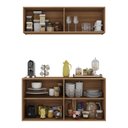 Ver imagem 4 de Kit Aparador Buffet com Armário Aéreo 4 Portas Cantinho do Café Multimóveis Mp1074 Rustic