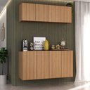 Ver imagem 2 de Kit Aparador Buffet com Armário Aéreo 4 Portas Cantinho do Café Multimóveis Mp1074 Rustic