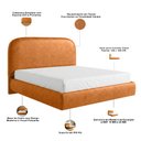 Ver imagem 5 de Cama Casal Flutuante com Cabeceira 140cm Aura W01 Couríssimo Canela - Lyam Decor