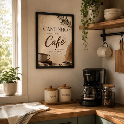Quadro Decorativo Cantinho do Café Cozinha Área Gourmet