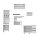 Ver imagem 4 de Cozinha Modulada 5 Peças com Tampo 241cm 10 Portas 4 Gavetas Natalie Preto - ÉdeCasaMóveis                                                     