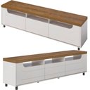Ver imagem 2 de Rack para Tv 75 3 Nichos 2 Portas Mercury Pinho / Off White