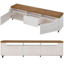 Ver imagem 3 de Rack para Tv 75 3 Nichos 2 Portas Mercury Pinho / Off White
