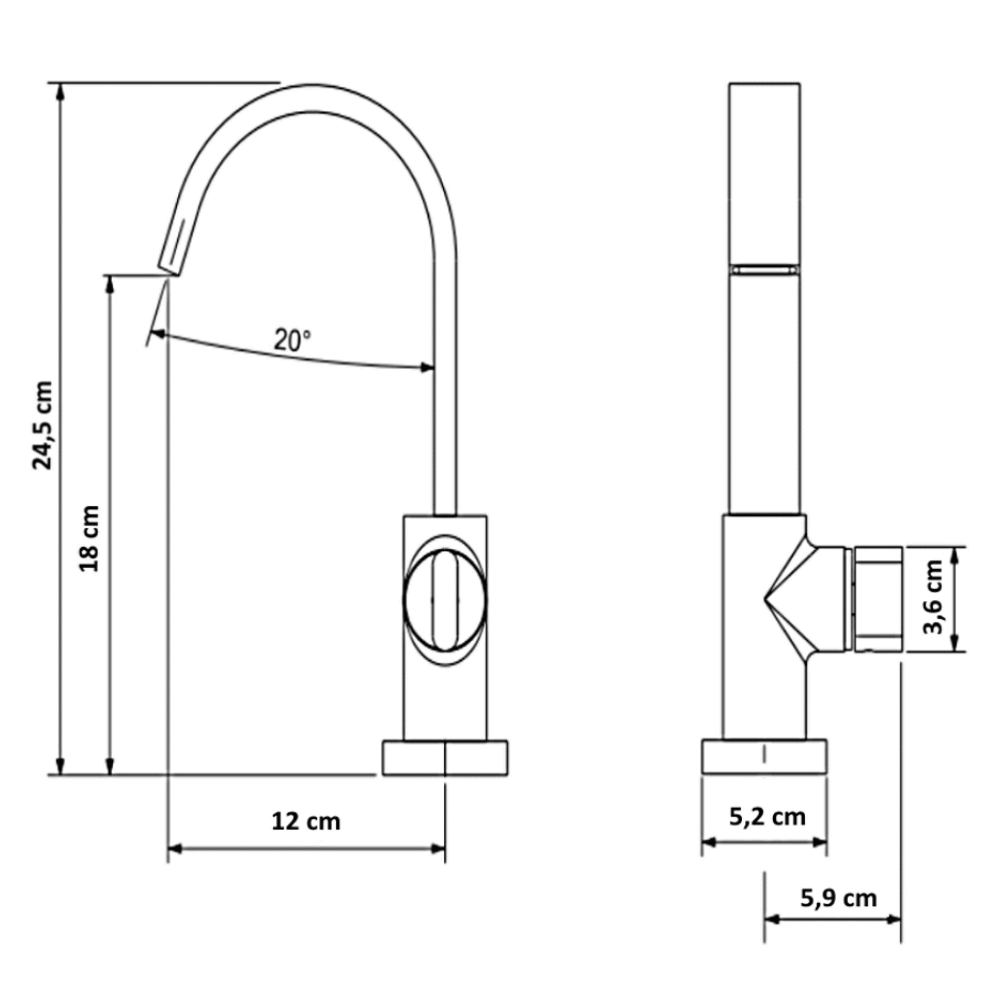 Torneira Lavatório Banheiro Mesa Polo Cromado 1198 ¼ Volta - 6