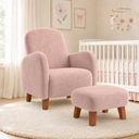 Ver imagem 1 de Poltrona Amamentação Viena Suede + Puff Macio Quarto Bebe:Rosé