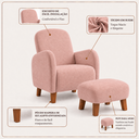 Ver imagem 2 de Poltrona Amamentação Viena Suede + Puff Macio Quarto Bebe:Rosé