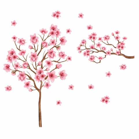Adesivo de Parede Infantil Árvore de Cerejeira