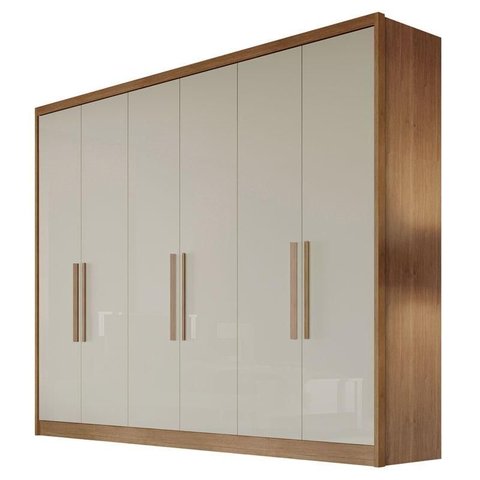 Guarda Roupa Casal New Messina 6 Portas 8 Gavetas Cumaru 25 Fendi – Novo Horizonte