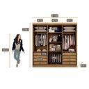 Ver imagem 2 de Guarda Roupa Casal New Messina 6 Portas 8 Gavetas Cumaru 25 Fendi – Novo Horizonte