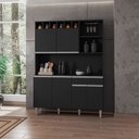Ver imagem 5 de Kit Armário Cozinha Compacta Alice 6 Portas Preto Ajl