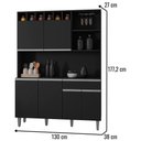 Ver imagem 2 de Kit Armário Cozinha Compacta Alice 6 Portas Preto Ajl
