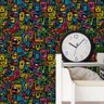 Papel de Parede 3d Desenho Abstrato Moderno Cartoon Decorativa Vinil Auto Colante Quarto Gamer 15m - 1
