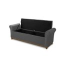 Ver mais imagens de Kit Baú e Cabeceira Estofada Madeira Cama Box Grécia Queen:cinza