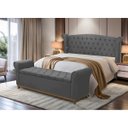 Ver imagem 1 de Kit Baú e Cabeceira Estofada Madeira Cama Box Grécia Queen:cinza