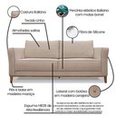 Ver imagem 5 de Kit 2 Poltronas e Sofá Living 2 Lugares 1,90m Vega Linho Are