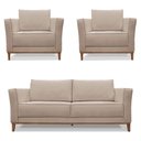 Ver imagem 1 de Kit 2 Poltronas e Sofá Living 2 Lugares 1,90m Vega Linho Are
