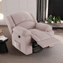 Ver imagem 3 de Poltrona do Papai Reclinável Sala de Cinema Madrid Glider Manual Giratória Veludo Rosê G23