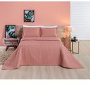 Ver imagem 5 de Kit Cobre Leito Colcha Bordada Queen 3 peças Micropercal 200 Fios Ravena:Rosê