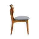 Ver imagem 5 de Cadeira Organik Encosto Anatômico com Telinha Rattan Natural - Amêndoa - Linho Cinza Mescla Imperme.