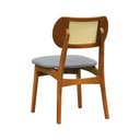 Ver imagem 3 de Cadeira Organik Encosto Anatômico com Telinha Rattan Natural - Amêndoa - Linho Cinza Mescla Imperme.