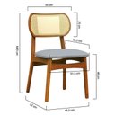 Ver imagem 2 de Cadeira Organik Encosto Anatômico com Telinha Rattan Natural - Amêndoa - Linho Cinza Mescla Imperme.