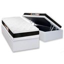 Ver imagem 1 de Cama Box Baú Solteiro: Colchão Black e White Air Double Face + Base Crc Courano White(88x188)