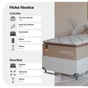 Ver imagem 3 de Cama Box Solteiro + Colchão Comfort Class Pillow Top 88x188 Bege/suede Branco