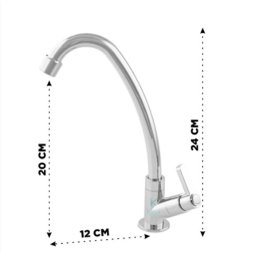 Torneira Bica Móvel Cano Alto Mesa Abs 1/4 Volta Concept Metais 02191 - 3