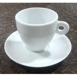 Kit Jogo 4 Xícaras Café, Chá 200ml Cônica com Pires - Porcelana Branca - 3