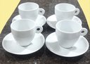Ver imagem 1 de Kit Jogo 4 Xícaras Café, Chá 200ml Cônica com Pires - Porcelana Branca