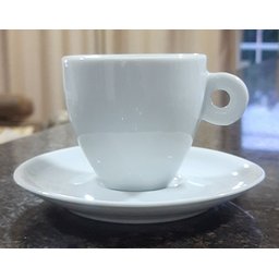 Kit Jogo 4 Xícaras Café, Chá 200ml Cônica com Pires - Porcelana Branca - 2
