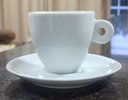 Ver imagem 2 de Kit Jogo 4 Xícaras Café, Chá 200ml Cônica com Pires - Porcelana Branca
