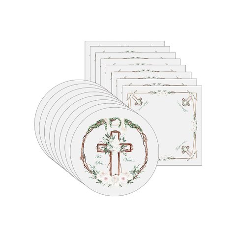 Kit Sousplat + Guardanapo Páscoa Cristã Nsw 8 Peças sem Base