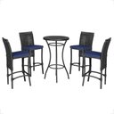 Ver imagem 1 de Mesa Bistro e 4 Banquetas Roma Preta Corda Náutica 10 Trama Original