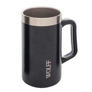 Caneca De Aço Inox Térmica Wolff Para Cerveja 500 Ml Preta