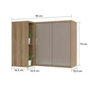 Ver imagem 3 de Armário Cozinha Aéreo de Parede Canto Reto 2 Portas c/ Nicho - Módulo Cozinha Mel - Luciane:Graff