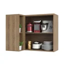 Ver imagem 2 de Armário Cozinha Aéreo de Parede Canto Reto 2 Portas c/ Nicho - Módulo Cozinha Mel - Luciane:Graff