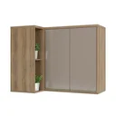 Ver imagem 1 de Armário Cozinha Aéreo de Parede Canto Reto 2 Portas c/ Nicho - Módulo Cozinha Mel - Luciane:Graff