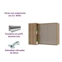 Ver imagem 4 de Armário Cozinha Aéreo de Parede Canto Reto 2 Portas c/ Nicho - Módulo Cozinha Mel - Luciane:Graff