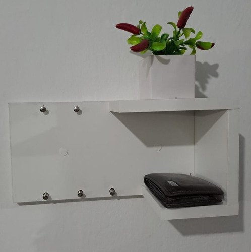 Porta Chave de Parede Organizador Multiuso 100%mdf Branco - 6